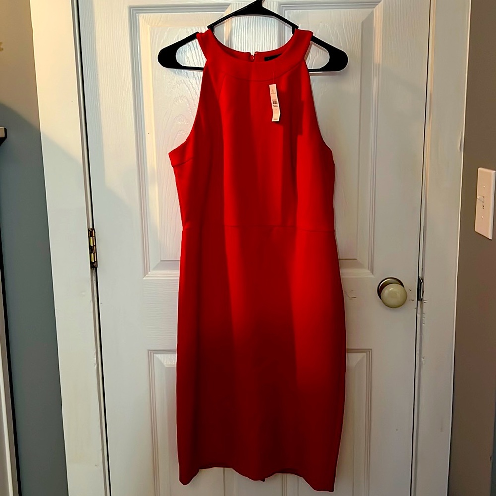 Ann Taylor Red Halter Dress (Red. Size 8).